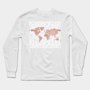 Wanderlust marble - rose gold Long Sleeve T-Shirt